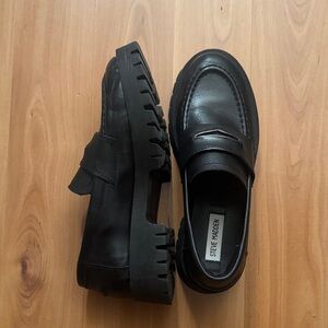 Chunky Black Leather Loafer
